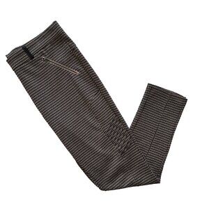 CLEO chino pants houndstooth, large, zipered, faux‎ leather, brown & black
